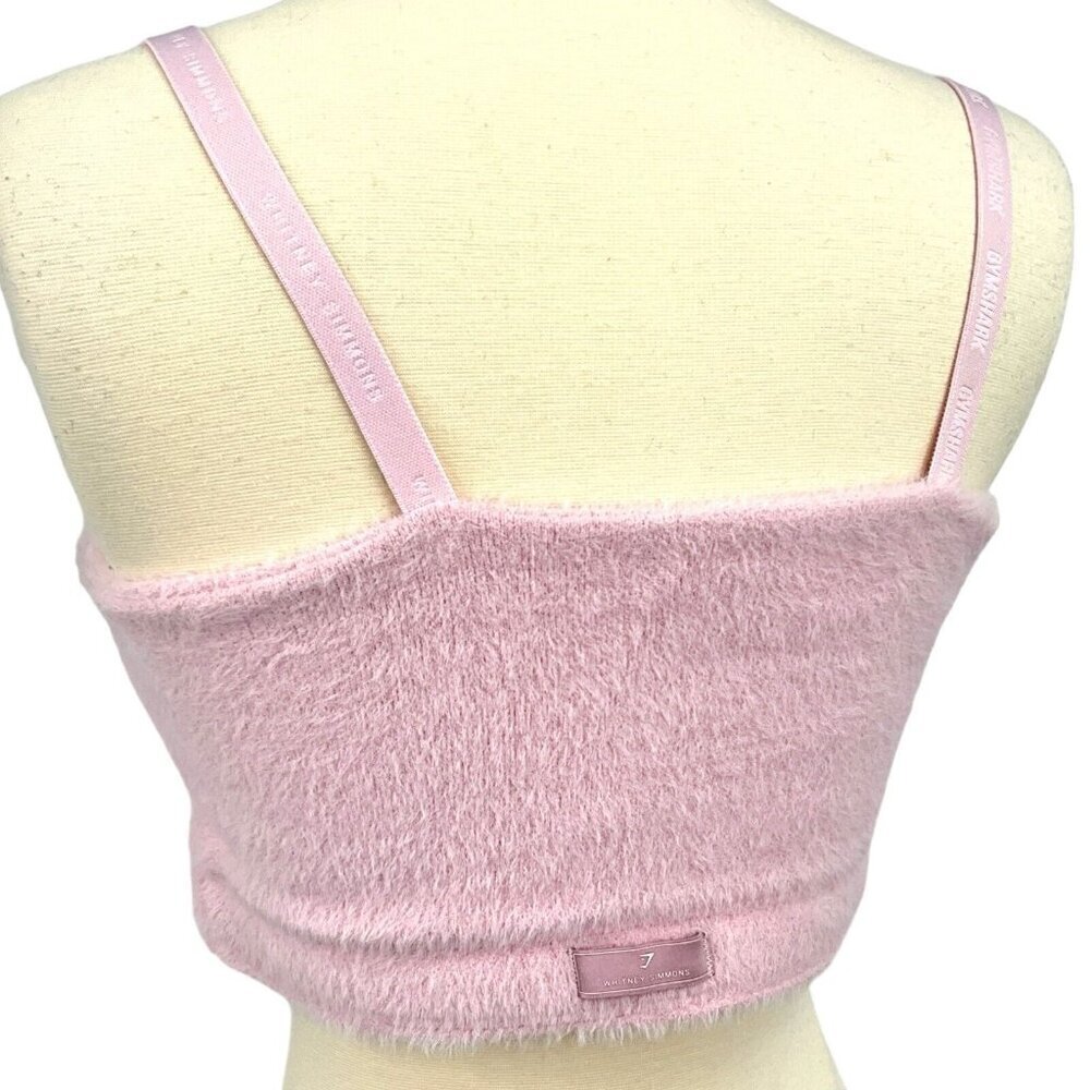 Gymshark Women's M Whitney Eyelash Knit Bandeau Petal Pink Lounge Casual - Picture 2 of 9